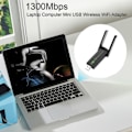 Miniatyrbillede 4 af 5: Netværkskort 1300 Mbps Dual Band Plug-and-Play Bærbar Mini USB Trådløs Wifi-adapter
