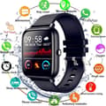 Smartklocka för Herr & Dam - Pulsmätning, Fitness, Bluetooth-Samtal, Vattentät, Sportklocka för Android & iOS (Svart)