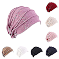Miniatyrbild 5 av 5: Mjuk turbanmössa för kvinnor, beanie, wrap, louver, kemohatt