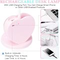 Miniatyrbilde 4 av 5: Flicklampe for jenter til studenthybel, liten skrivebordslampe med USB-lading