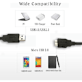 Miniatyrbilde 4 av 5: Høykvalitets USB 3.0-kabel for Western Digital/WD/Seagate/Clickfree/Toshiba/Samsung bærbar harddisk - USB 3.0 A/Micro-B-kabel (2 m)
