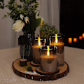 Miniatyrbillede 4 af 5: Glas LED-flammeløse lys, batteridrevne lys, søjlelys batteridrevne med fjernbetjening og timer, elektriske lys, voks + grå glas, sæt af