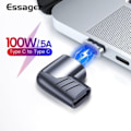 Miniatyrbilde 1 av 5: 100W/5A Magnetisk USB-C-adapter hurtiglading svart