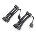 Pikkukuva 1 / 5: TS-2kpl Molex 4pin Ide - 5 Sata 15pin Kiintolevyn Virtalähde Jakokaapeli DIY PC Severille 18awg 4