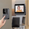 Miniatyrbillede 1 af 5: Ringdørklokke Trådløs intelligent visuel dørklokke, trådløs visuel dørklokke, 4,3 tommer skærm, hjemintelligent tovejs intercom, videoovervågning