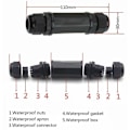Miniatyrbilde 2 av 4: TS-Sett med 2 skjermede RJ45 vanntette kontakter Cat5/5e/6 8P8C IP67 Ethernet LAN hann dobbelthode utendørs LAN kobler adapter hunn til hunn