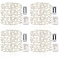 Miniatyrbild 1 av 4: 4-pack 50ft (16,4ft) Slingor Batteridrivna med Fjärrkontroll Timer Vattentäta Koppartråd Fairy Lights för Sovrum Inomhus Utomhus Bröllop Dor