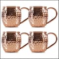 Moscow Mule Muggar Set om 4 Hamrade Koppar Cocktail Ölkoppar för Kalla Drycker Koppar