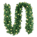 Miniatyrbillede 1 af 2: 2,7 m Julekrans Jule Rotting Kaminhylde Dekoration Krans Kurv Guirlande med 30 LED