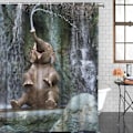 Miniatyrbillede 3 af 5: Bruseforhæng i stof, mugresistent bruseforhæng, elefant