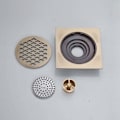 Miniatyrbilde 3 av 4: TS-Gulvsluk 1 Stk Dusjavløp 15 x 15 Cm Super Stort Gulvsluk Svart Baderomssluk Byggemateriale Vannavløp C