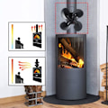 Miniatyrbillede 4 af 4: Brændeovnsventilator, 4 blade, varmeaktiveret pejsventilator, til brændeovn/pejs/gas/piller/træstammer