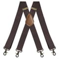 Men's Suspenders, Heavy Duty, 4 Snap Hooks for Belt Loops, Adjustable X-Back Brown brown