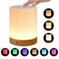 Miniatyrbilde 1 av 4: LED Nattlys, Berøringskontroll Nattbordslampe med 7 RGB-farger Dimbar og 3 Lysstyrkenivåer, Timerfunksjon, Nattlampe for Soverom, Gang og Stue