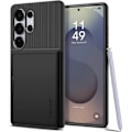 Pikkukuva 1 / 2: TS-Spigen Slim Armor CS -kotelo korttipaikalla ja iskuja vaimentavalla suojalla Samsung Galaxy S25 Ultra -puhelimelle - Musta