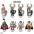 Miniatyrbild 1 av 4: 8 st/set Medeltida riddare Actionfigurer Byggklossar Stridspräst Patron Riddare Montering Minifigurer Samlarleksaker[HK]- Perfet