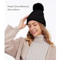 Pikkukuva 5 / 5: Naisten Beanie-pipo, Lämmin Talvipipo, Pehmeä Neulospiipo, Lämmin Fleecevuori, Irrotettava Pompom, Sopii Ulkoiluhuippuihin