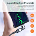 Miniatyrbilde 5 av 5: 100W/5A Magnetisk USB-C-adapter hurtiglading svart