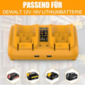 Miniatyrbillede 2 af 4: 12V-18V Dobbeltport Oplader Udskiftning til DCB102 Oplader Kompatibel med 18V og 12V Max Batterier (Batteri Ikke Inkluderet)