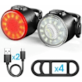 Pikkukuva 2 / 5: LED-pyöränvalo, USB-ladattava etu- ja takavalo, IPX4 vedenpitävä LED-pyöränvalo, 6 valotehotilaa, sopiva - Perfet
