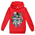 Miniatyrbillede 1 af 3: Børn Minecraft Jumper Hættetrøje Sweatshirt Langærmet Pullover Toppe rød 150cm