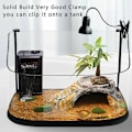 Miniatyrbillede 4 af 4: KZQ Skildpadde Varmelampe, 2 UVA UVB Pærer 25W Reptil Varmelampe med Stativ Terrarielampe med 360° Drejelig Klemme Skildpadde Belysning til Reptiler, Padder,