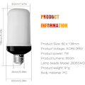 Miniatyrbild 2 av 5: 4-pack E27 LED-lampor med flammeffekt, 4W, LED-lampor med flammeffekt, 4 belysningslägen, dekorativa inomhuslampor för hem, trädgård, fest