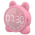 Kids Alarm Clock Bluetooth Speaker Bedside Clock, Mirror Digital Wake Up Temperature Nap Timer, Children's Sleep Trainer