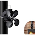 Miniatyrbild 2 av 4: Vedspisfläkt, 4 Blad Värmedriven Kaminfläkt, för Vedspis/Kamin/Gas/Pellets/Vedträn