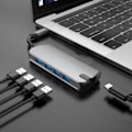 Miniatyrbillede 1 af 5: USB-C / Thunderbolt 3 til USB 3.0-Hub 5-Porte - Macbook
