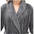 Miniatyrbilde 5 av 5: Dame Lang Morgenkåpe Dame Mikrofiber Vinter Varm Fluffy Morgenkåpe Baderock Soveklær Julegave - Grå M
