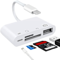 Miniatyrbillede 1 af 5: TS-Lightning til Hukommelseskortlæser + USB & Lightning