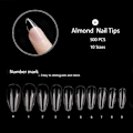 Miniatyrbilde 4 av 5: Mandelformede falske negltips - Medium Almond Shaped Clear Nails Full