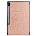 Miniatyrbild 3 av 5: TS-Trifold Fodral med Ställ för Samsung Galaxy Tab S8+ / Tab S8 Plus / Tab S7 FE / Tab S7+ - Roséguld