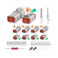 Miniatyrbillede 1 af 5: 5 Sæt 4 Pin Dt Stik Kit Vandtæt Dt Stik Størrelse 16 Stemplede kontakter Tætningspropper til bil - Perfekt
