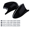 Miniatyrbilde 5 av 5: TS-1par Bil Blank Svart Ku Horn Sidespeil For 1 3 Serie E81 E87 E90 E92 2004 2005 2006 20