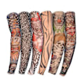 Miniatyrbilde 2 av 5: Armtatoveringsermer, 6-pakning Menn Fake Midlertidig Tatovering Nylon Armstrømper Elastisk Biker Sleevelet for Halloween - Perfekt