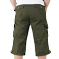 Miniatyrbillede 3 af 4: Herre 3/4 Længde Elastiske Shorts Midje Cargo Combat Tre Kvarts Bukser Army Green XL