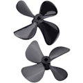 Miniatyrbild 5 av 5: RC-båt 4-bladig propeller, 2-pack Pro & Reverse plastpropellrar, 4-bladig full immersionspropeller för RC-modellbåttillbehör
