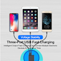 Miniatyrbillede 5 af 5: QC 3.0 Hurtiglader med LED USB-hub Væglader Adapter Kompatibel til Samsung til iPhone