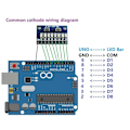 Miniatyrbillede 5 af 5: TS-10 stk. 3,3v 5v 8 Bit Blå Fælles Katode Led Indikator Modul Diy Kit Til Nano 4 Nodemcu V3