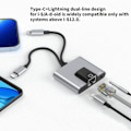 Miniatyrbillede 2 af 5: 2-i-1 Lightning/Type-C til Ethernet-adapter til -Phone/-Pad 100 Gigabit Ethernet LAN-netværksadapter, (til I-S 12.0 eller nyere)