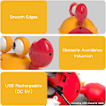Miniatyrbillede 3 af 4: (Orange) Elektronisk Musik Sensor Kravlende Krabbe Legetøj med Lys, Au