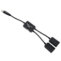Pikkukuva 2 / 5: TS-2x Type C Otg Usb 3.1 Uros - Kaksois 2.0 Naaras Otg Lataus 2 Portin Hub Kaapeli Y-Jakaja