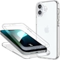 Miniatyrbild 1 av 4: Heltäckande skal för iPhone 16, stötsäkert, reptåligt, transparent hybridskydd