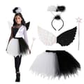 Englevinger kostymesett for barn prinsesse-cosplay til fest