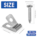 Miniatyrbilde 4 av 5: 200 Sett Rustfrie Gjerdetrådklemmer Hage Holdbare Fester Gjerdeklemmer for 12-16 Gauge Sveiset Tråd til Tre Metall{HH}