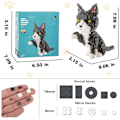 Miniatyrbillede 2 af 5: Katt Mini Byggeklodser Sødt Dyrsæt til Godteposer, 1300 stk. Mikro Mini Byggelegetøj DIY 3D Mursten Kit til Voksne Børn, Julefødselsdagsgave