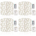 Miniatyrbild 2 av 4: 4-pack 50ft (16,4ft) Slingor Batteridrivna med Fjärrkontroll Timer Vattentäta Koppartråd Fairy Lights för Sovrum Inomhus Utomhus Bröllop Dor