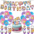 Miniatyrbillede 1 af 5: Lankybox Tema Fødselsdagsfest Dekorationssæt Banner Balloner Kage Cupcake Toppers